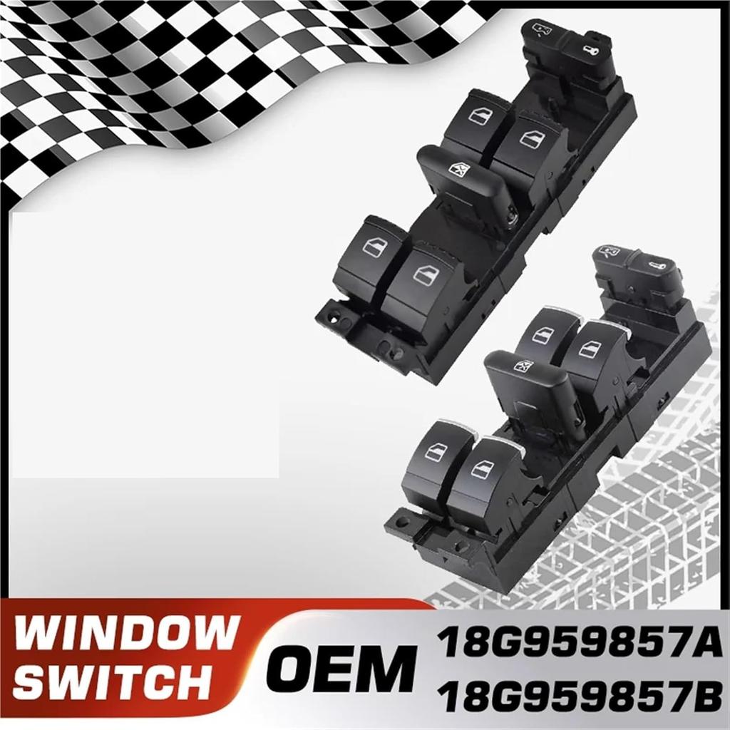 Car Window Control Switch Master Button Compatible with VW Bora A4 Golf A4 Jetta A4 Passat B5 B5.5 1998-2004 10Pins(18G959857B)
