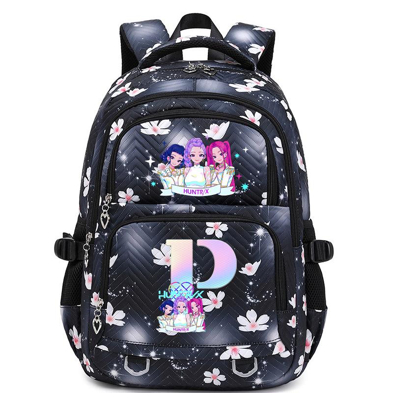Animation Cartoon Letter Printing Large Capacity Shoulder Bag Lightweight Primary And Secondary School Students Leisure Schoolbag