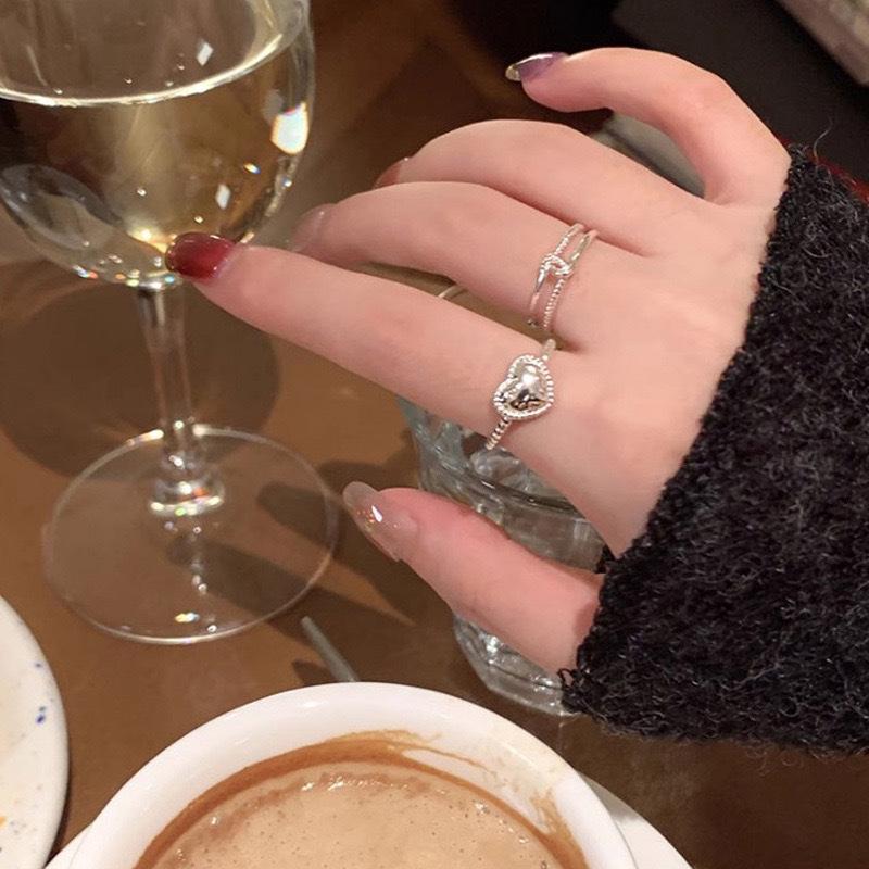 Heart-Shaped Knotted Open Ring - Chic, Fashionable Index Finger Jewelry for Girls