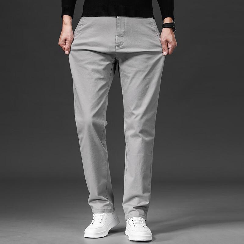 Yalulu Men's Straight-Leg Cotton Casual Trousers