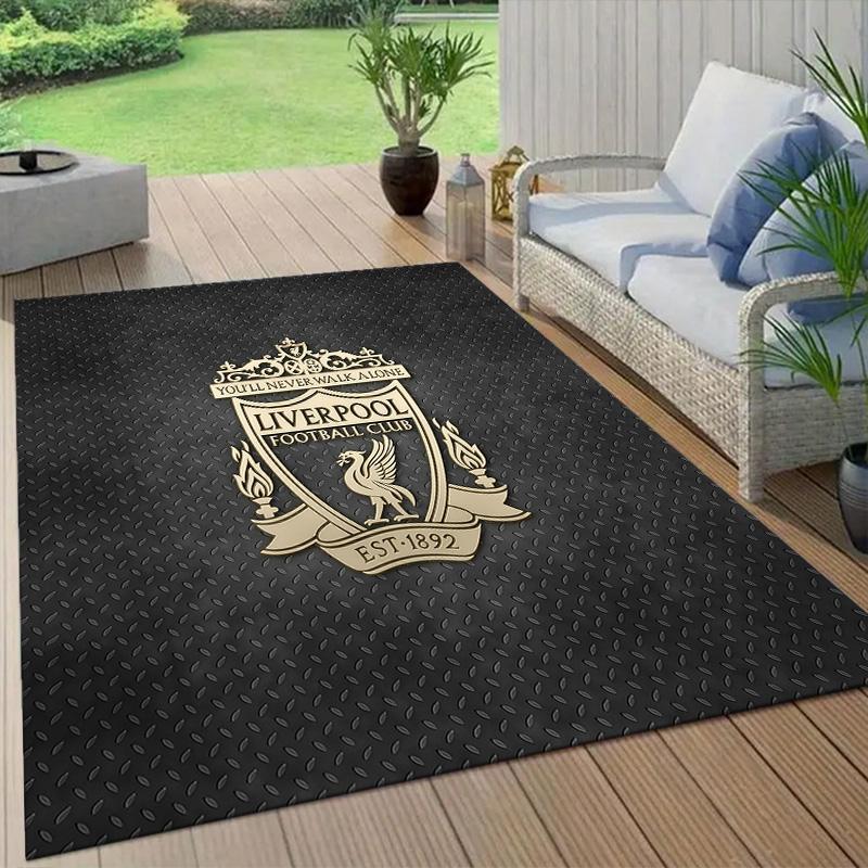 Leicester City Football Club Flannel Pattern Square Carpet,Area Rug,Carpet Rug for Living Room Bedroom Sofa Playroom Decor,Non-slip Floor Mat