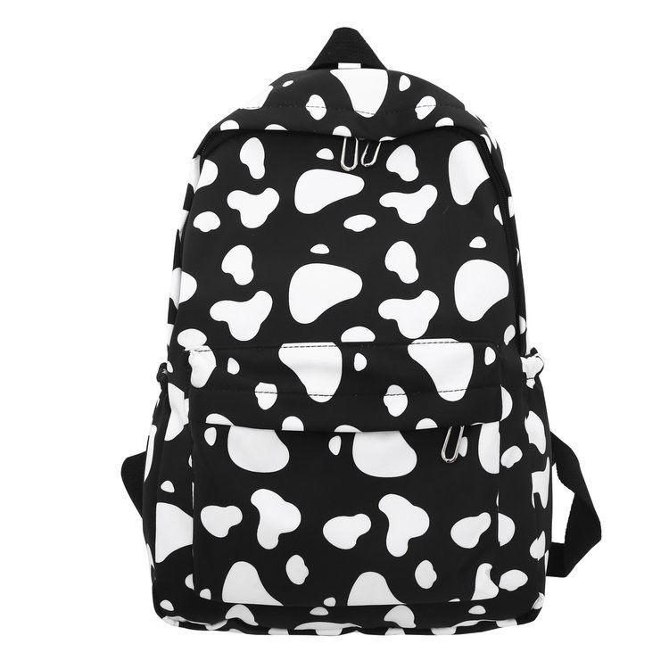 Schultasche Rucksack Harajuku ins Mittelschüler Große Kapazität Campus Schüler Mori Rucksack Frisch und Niedlich Schultasche Kuhmuster