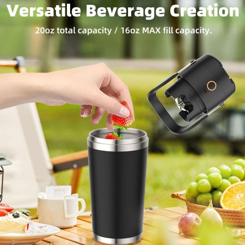 Cordless Blender with Vacuum Insulated Stainless Steel Container 14000RPM Motor Smoothie Mixer Portable Mixing Cup
