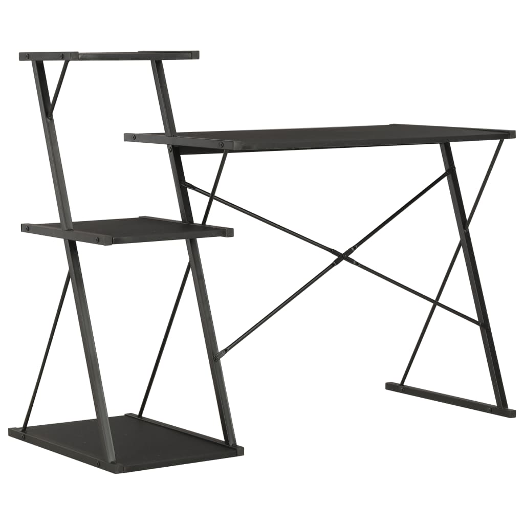 Black Desk with Shelf 116*50*93 cm