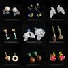 18K Gold Plated Clip-on Enamel Flower Earrings - Non-Pierced, High Color Retention