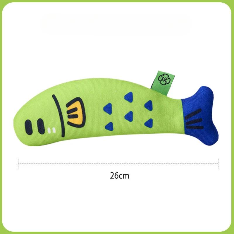 Catnip Toys for Cats Fish Shape Linen Kitten Teasing Toy 26cm/10.24 Inch Interactive Cat Kicking Toys Soft Catnip Crinkle Toys