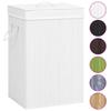 VidaXL Laundry Basket with 2 Sections White Bamboo 72 L 320743