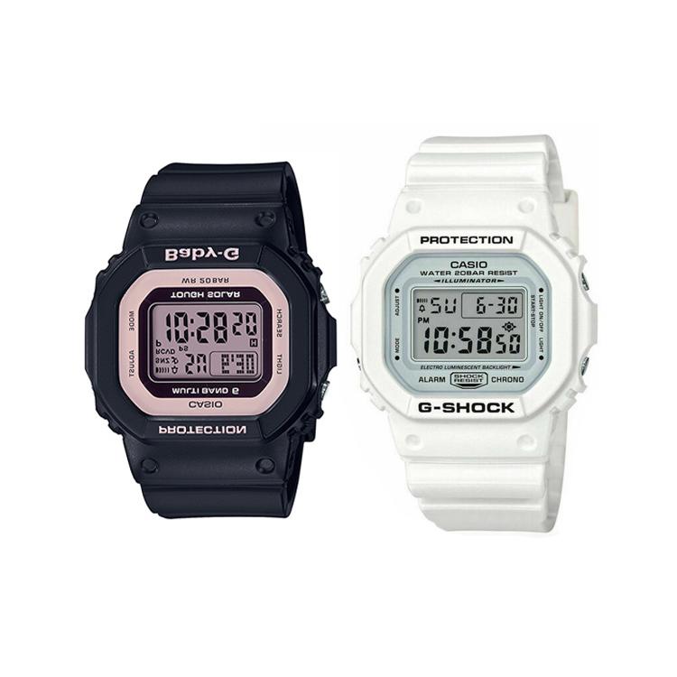 CASIO Unisex Pair Table Series White Watch DW-5600MW-7&BGD-5000U-1BPR