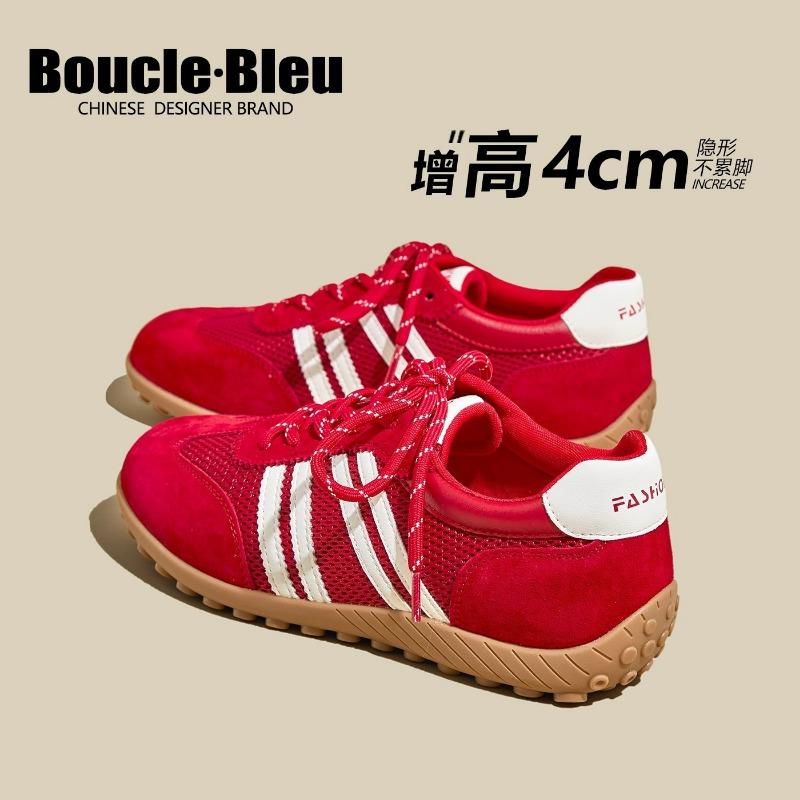 

Summer new invisible inner height increase 4 thick-soled breathable retro women s versatile casual sports shoes 35 красный