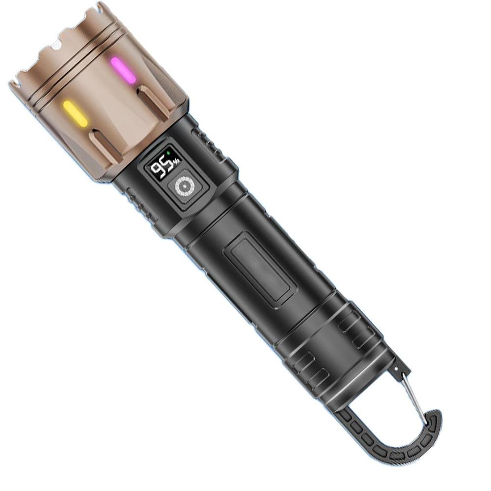 High Strong Power Led Flashlights Emergency Spotlights Telescopic Zoom Built-in Battery USB Rechargeable Camping Torch