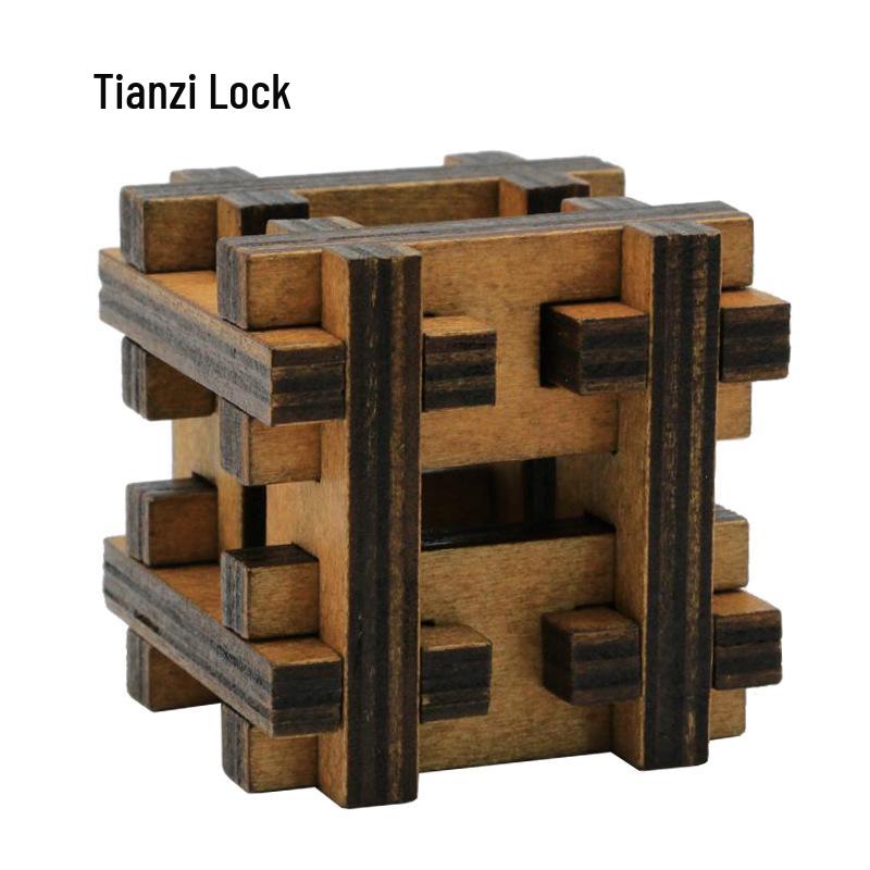 100-Piece Kongming Lock Wooden Puzzle Set for Kids and Adults