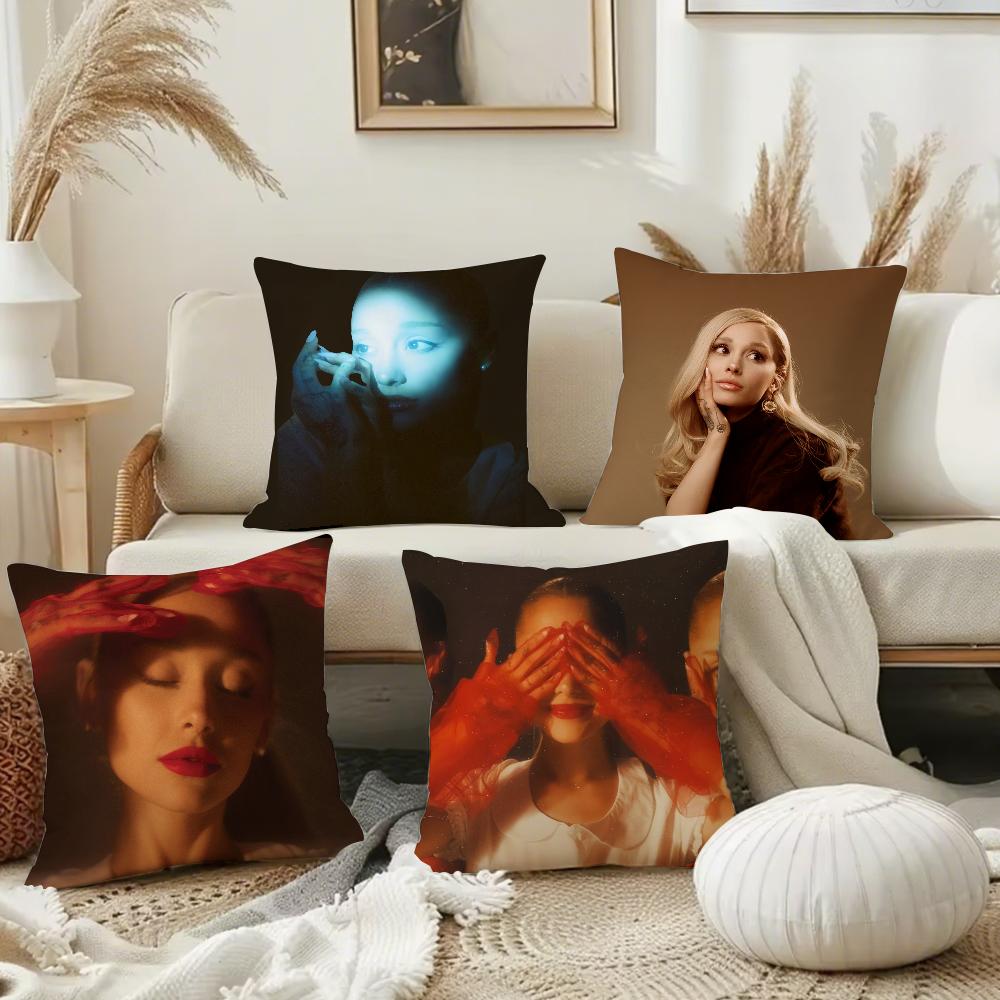 Singer A-Ariana G-Grande Hot Album Pillow Case Square Double-Sided Printing Short Plush Sofa Cushion Cover Bedroom  Pillow