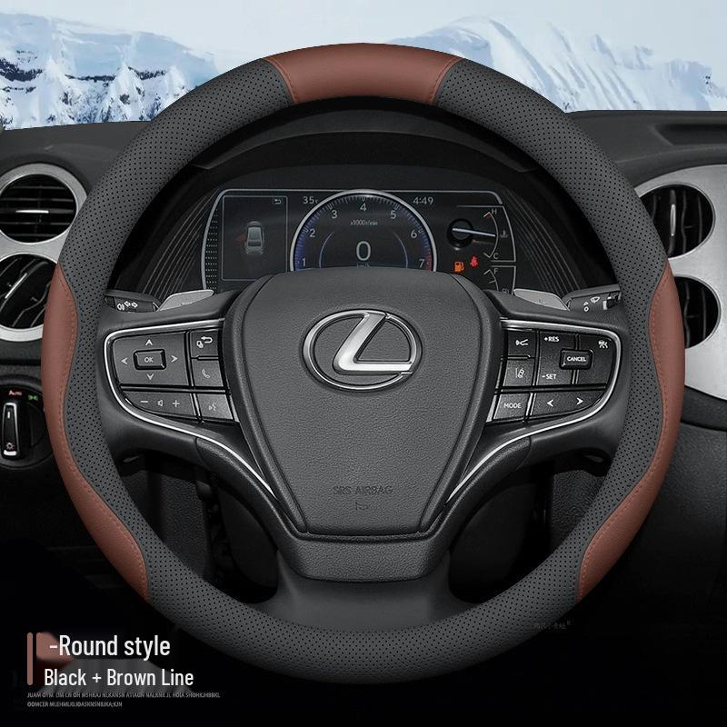 Fits 2016-2025 Lexus RX Genuine Leather Steering Wheel Cover for 300/350h/500h