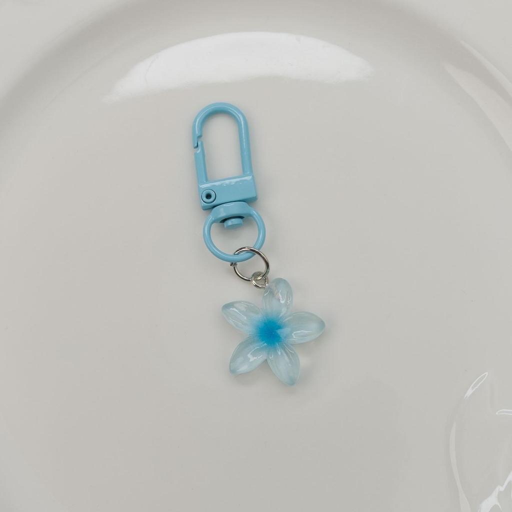 Colorful Transparent Flower Keychain Women's Cute Bag Charm & Earphone Decoration