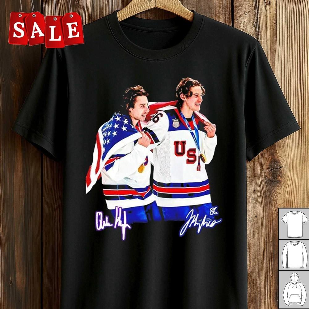 New Jack Hughes and Quinn Hughes Gift For Fans Unisex S-5XL Shirt CA695 L