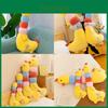 Adorable Yellow Chicken Plush Toy Rainbow Design Perfect Cuddly Pillow Gift