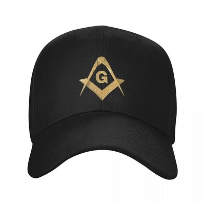 Custom Gold Freemason Logo Baseball Cap Hip Hop Women Unisex's Adjustable Masonic Mason Dad Hat Summer Snapback Caps