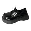 British style Mary Jane shoes 2025 spring and autumn new black lace-up small leather shoes for women, Japanese PU leather loafers for women