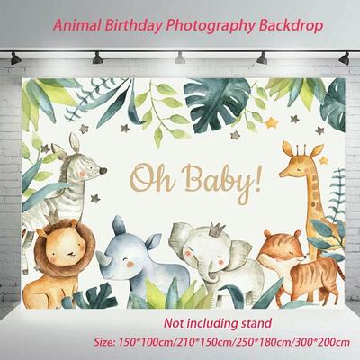Animal Birthday Photography Backdrop Baby Shower Background Party Photo Deco
