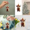 Adorable Cartoon Cow Acrylic Car Pendant Charming Holiday Tree Decoration Home Decor