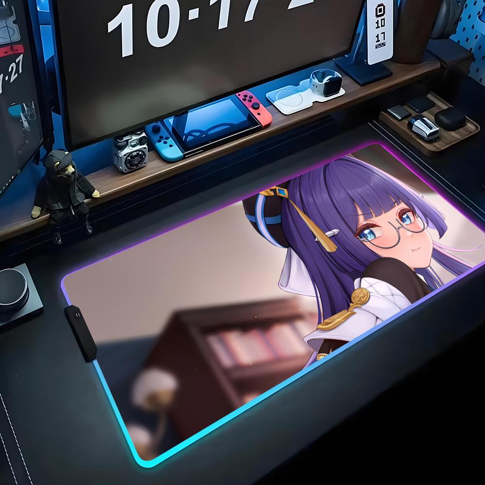 pela honkai star Mouse Pad RGB Gaming Mousepad Big LED Pad PC Desk Mat Luminous Mouse Pad Large Keyboard Mats Table Rug With