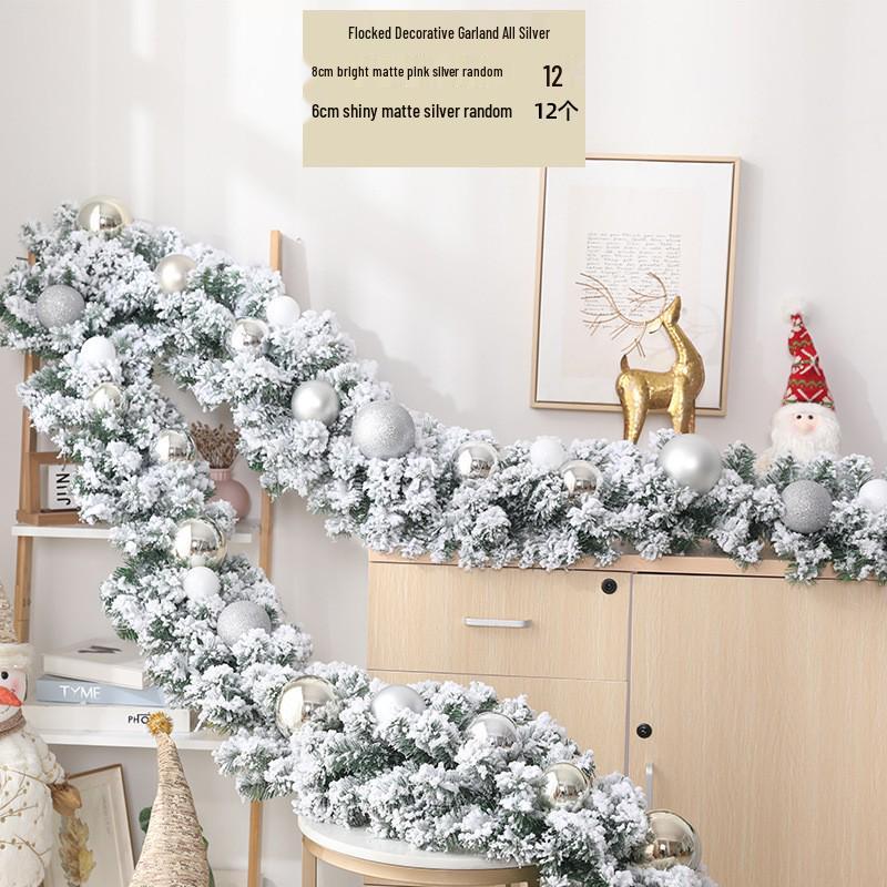 2.7m Lighted Christmas Rattan Garland for Store Displays and Escalators