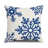 Blue Christmas Linen Pillow Cover New Digital Printing Simple Cushion Cover Cushion Cover