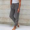 2025 Women's High Waist Cotton Linen Drawstring Casual Pants with Pockets