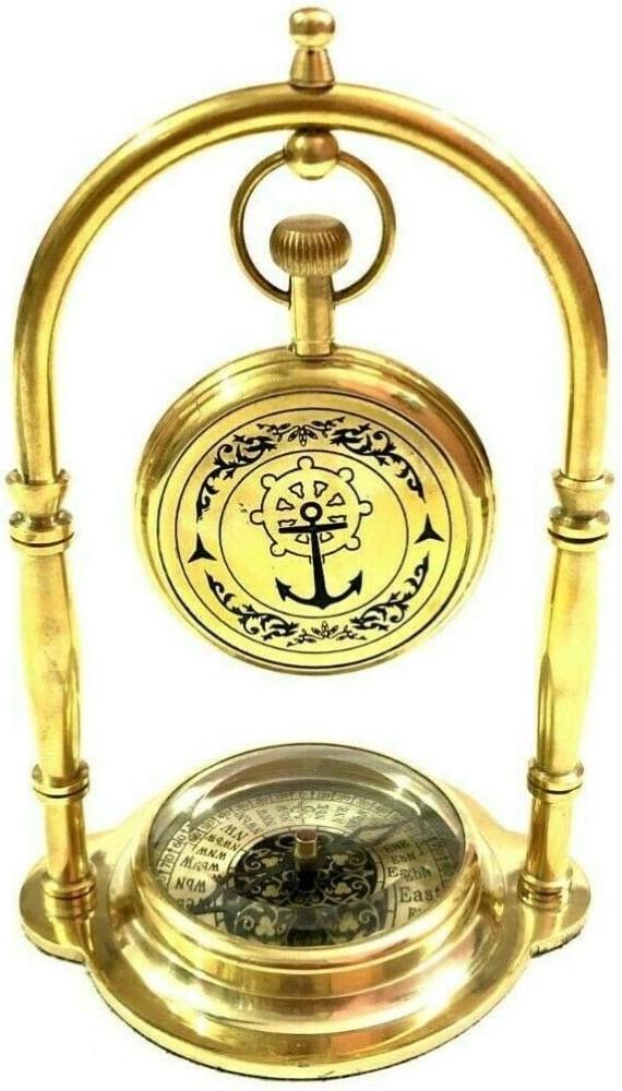Clock Desk Vintage Table Top Antique Tabletop Brass Decorative Gift