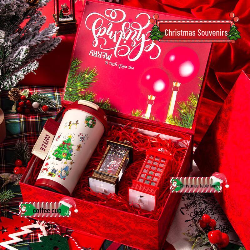 Christmas & New Year Gift Box with Lily of the Valley Cup & Night Lights