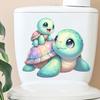Toilettenaufkleber, Niedliches Schildkrötendesign Toilettendeckel-Aufkleber, Wasserdichte Abziehbilder Ohne Kleberückstände, Einfach anzubringender Aufkleber für das Badezimmer
