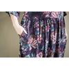 DIMANAF New 2026 Summer Beach Women Plus Size Lady Long Dress Loose Oversize Maxi Floral Print Cotton Vintage