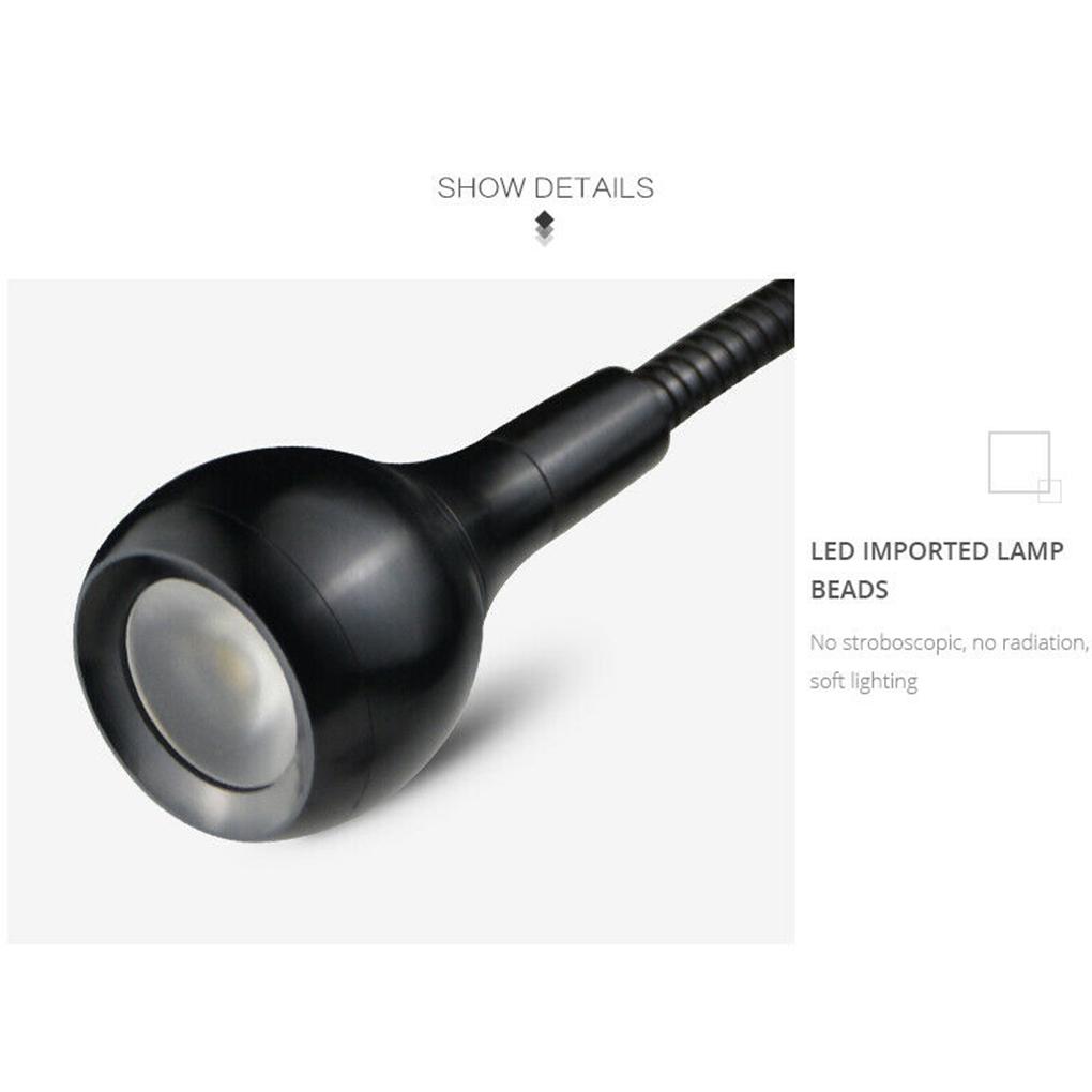 USB Clip-On Reading Light LED Flexible Bed Board Office Eye Caring Reading Lamp Warm Brightness
