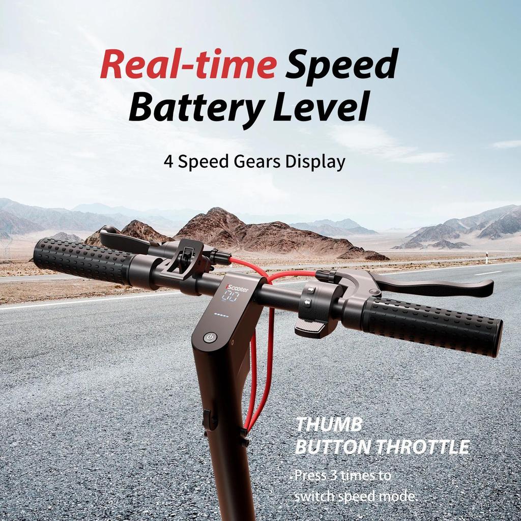 Trottinette Électrique Pliable iScooter 9.3" Moteur 500W Vitesse Maximale 40Km/h 10.4AH Autonomie Max 40Km Charge 120Kg Noir W8