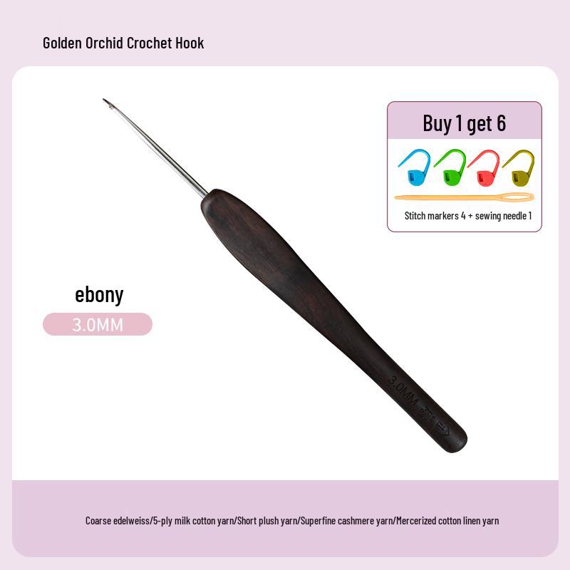 Soft Grip Resin Crochet Hook with Hand-Polished Stainless Steel Needle for Doll and Wool Knitting