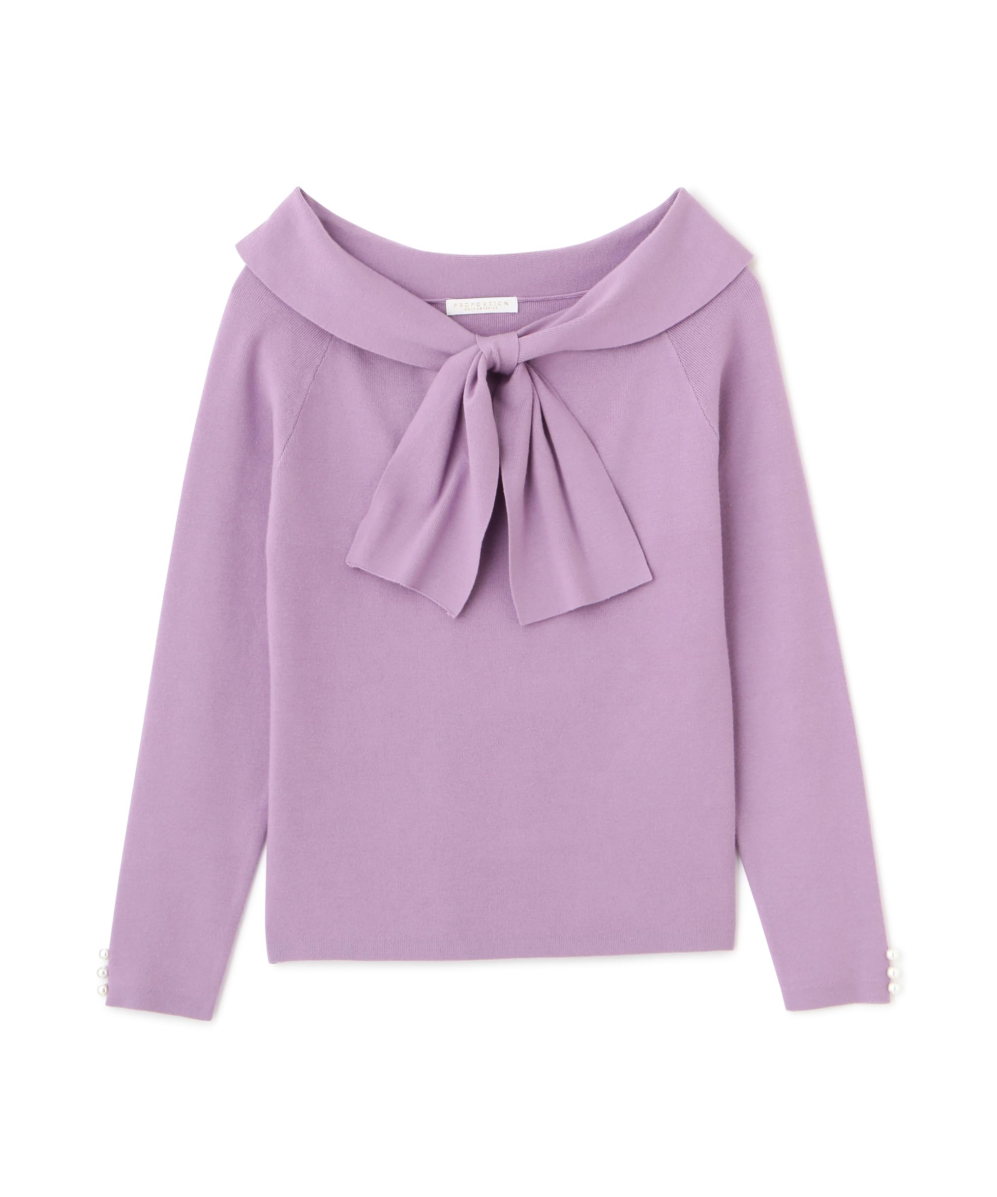 

Proportion Body Dressing Ribbon Knit Purple Women s Off-the-Shoulder Sweater, фиолетовый