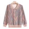Grandma summer ice silk long-sleeved top medium and old new summer short-sleeved shirt mother lapel bottoming shirt
