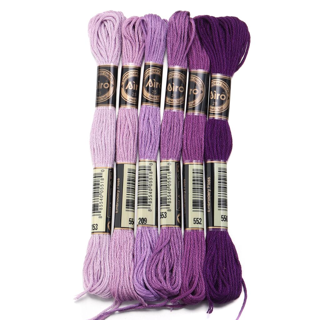 6pcs/lot Colorful Cross Stitch Threads Polyester Embroidery Threads DIY Hand Sewing Knitting Embroidery Supplies Accessories