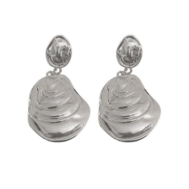 Легкие кованые серьги-капли Стильные серьги-капли с золотым/серебряным покрытием для женщин с современным геометрическим акцентом 1