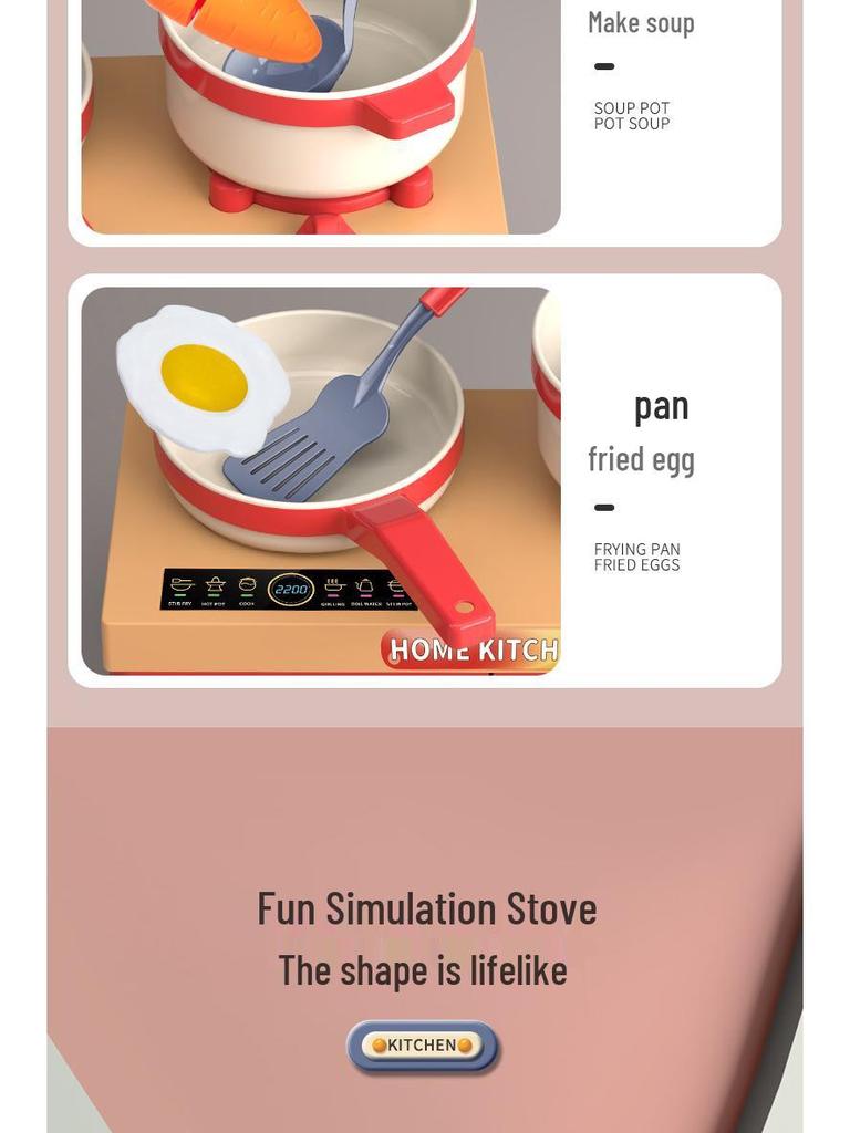 Children's Pretend Kitchen Set: Cutting Veggies, Cooking, Rice, and Fruit for Boys & Girls - Simulation Utensils Included