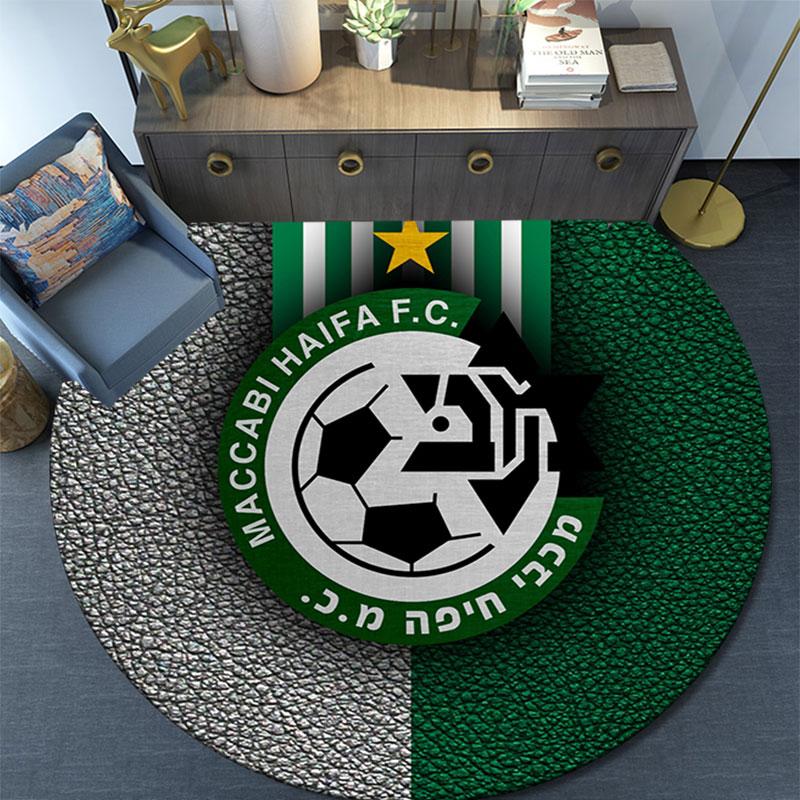 Maccabi Haifa Pattern Round rug,Carpet Rug for Living Room Bedroom Playroom ,Non-slip Floor Mat,Holiday Gifts and Birthday Gifts.