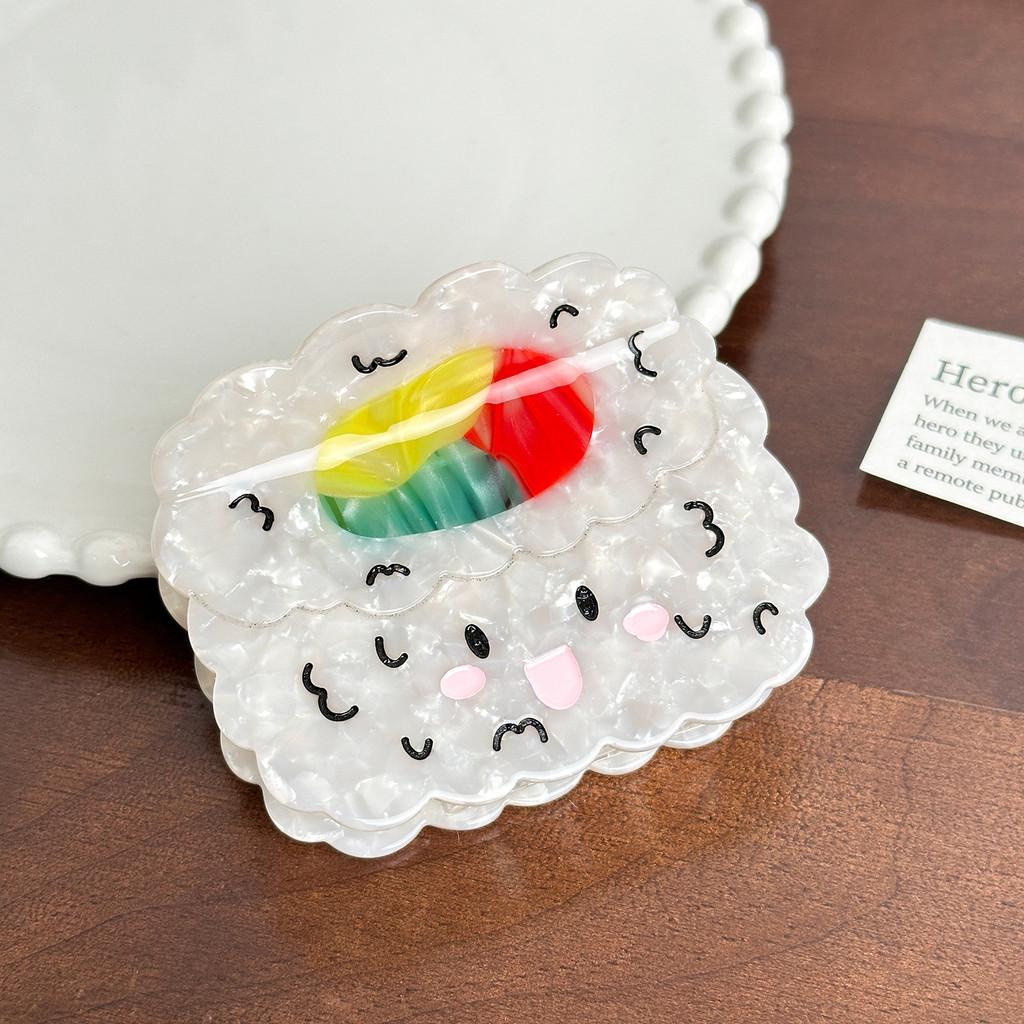 And Sweet Charming Sushi Hair Claw Colorful Acetate Clip Handcrafted For Girls Stylish