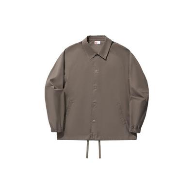 Li Ning Seria Vital Jednokolorowa Koszulka Polo z Kołnierzykiem Casualowa Luźna Kurtka Unisex Kurtka Grzybowo-Brązowa AFDU261-2