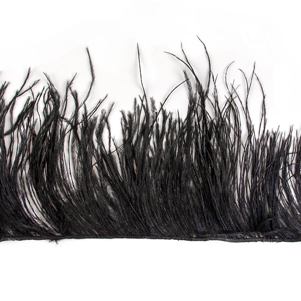 1 Metr Czarny Strusi Piórnik Wysokiej Jakości Dostosowany Piórnik do Sukni na Przyjęcie Weselne Odzieży do Szycia
