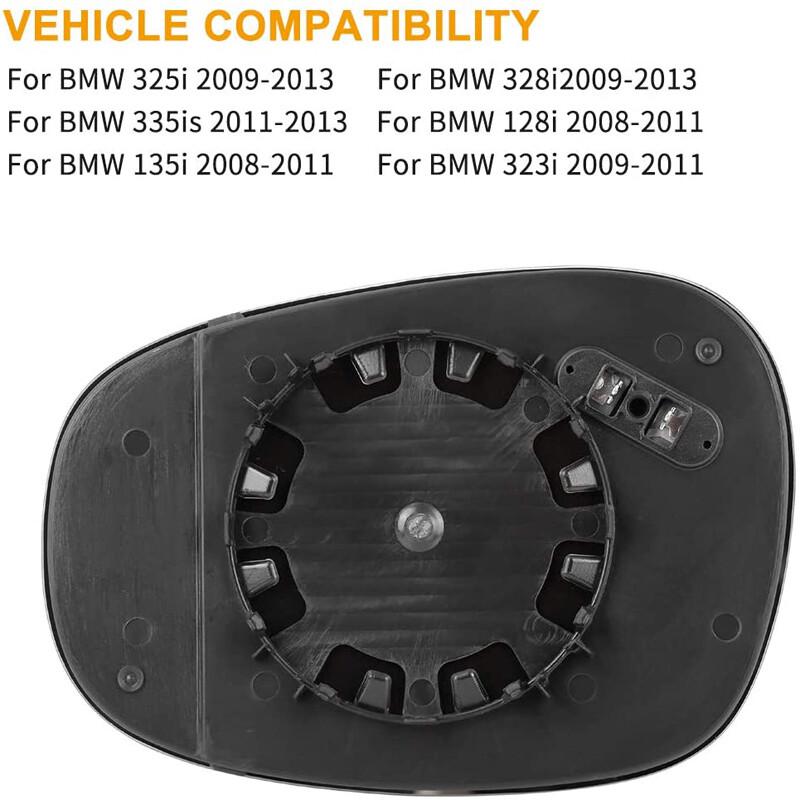 1x Right Side Mirror Glass Heated For BMW E81 E90 E91 E92 325i 328i 335i 2009-13