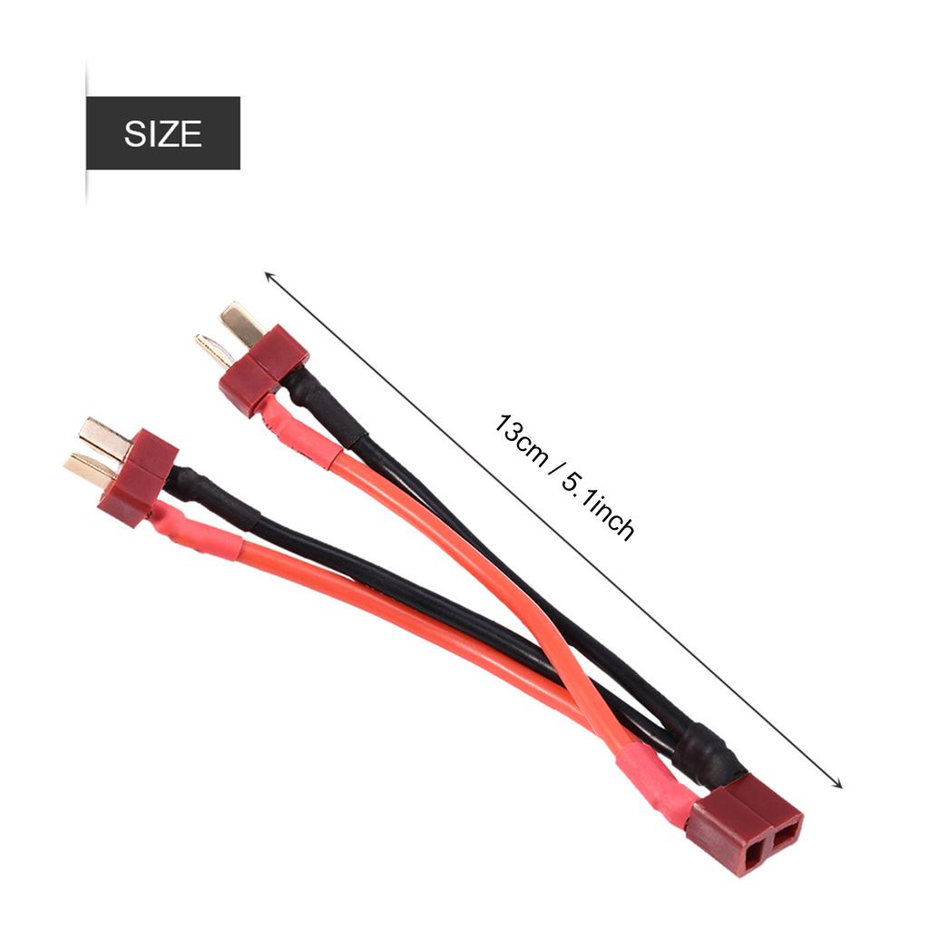 Connecteur Adaptateur Parallèle pour Pack Batterie Lipo RC Prise T 1 Femelle vers 2 Mâles Câble 14AWG