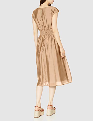 Mercury Duo Women's Beige Shirring Dress, Size F (Free Size), Made in Japan