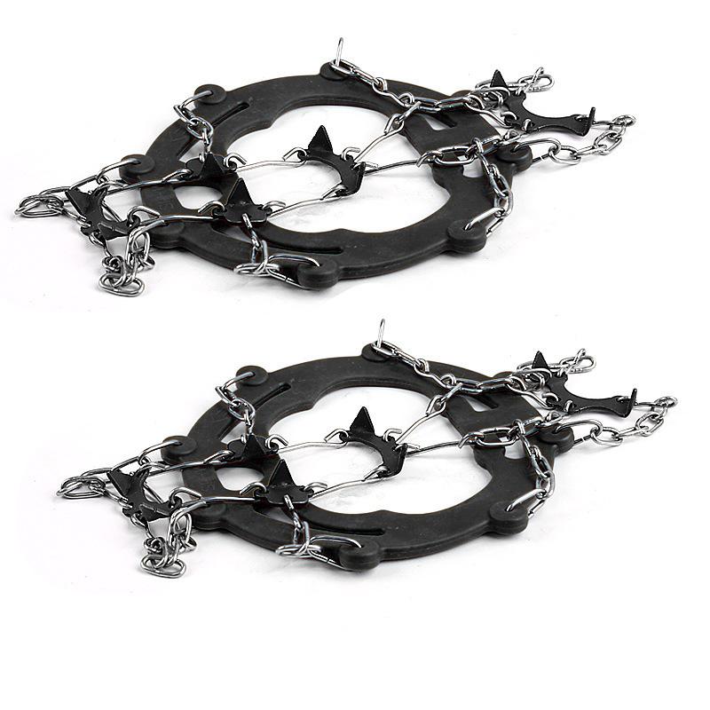 

Outdoor 8-tooth Stainless Steel Anti-skid Crampon Shoe Cover, Snow Climbing Mud Anti-skid and Anti-drop Shoe Stud Chain Shoe Cover 8 tooth chain чорний