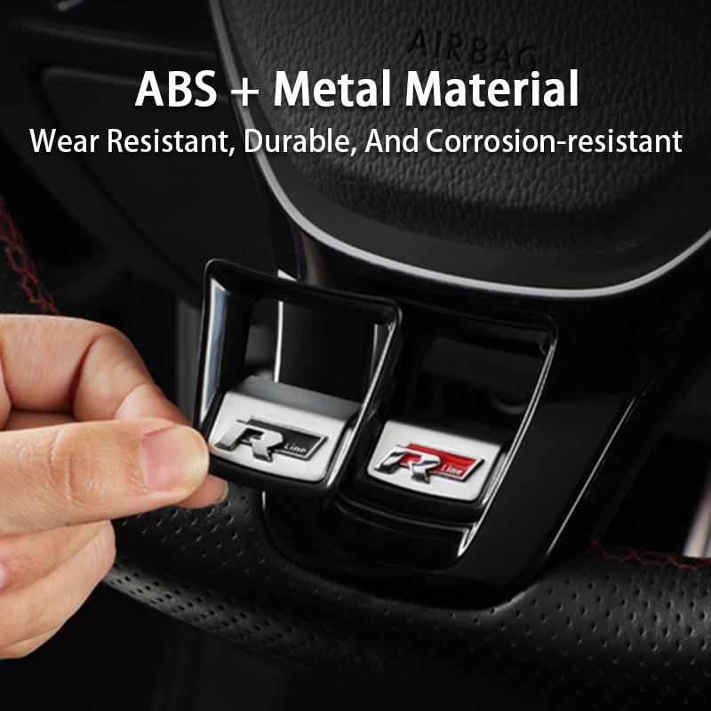 2026 Hot VOLKSWAGEN R Line Steeling Wheel Cover Rline Badge Emblem Decorative Sequins Car Styling For VW Arteon Magaton Passat B zf7
