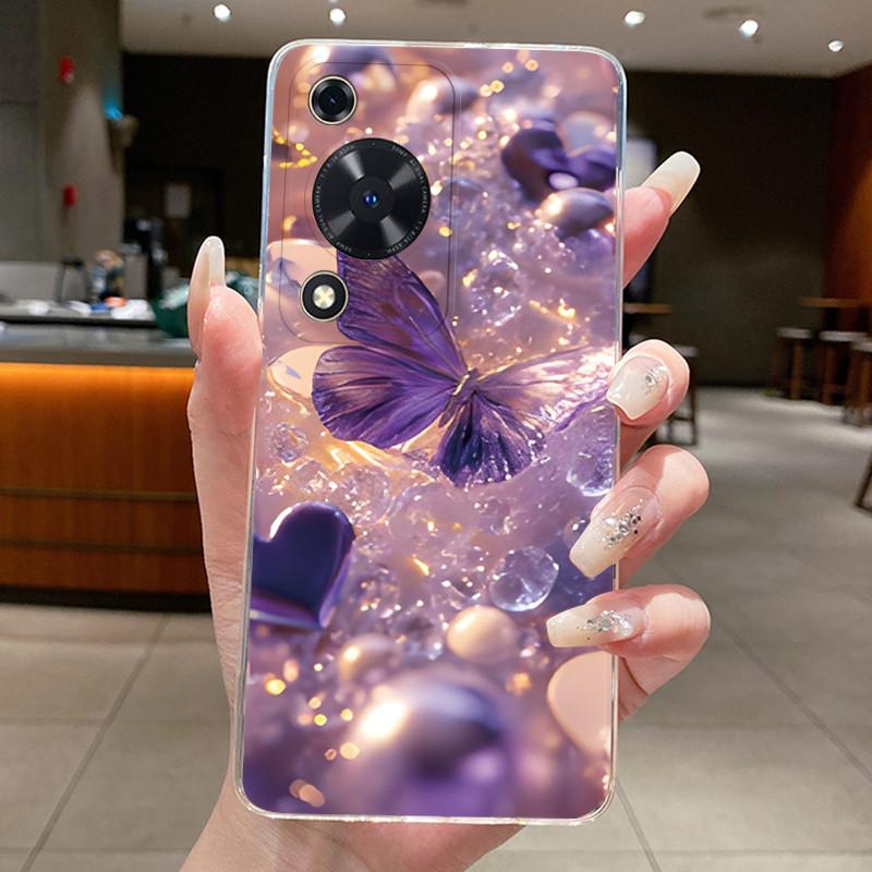 For Huawei Nova Y63 Case NovaY63 Y 63 Phone Cover Clear Silicone Fashion Flower TPU Soft Cases for Huawei Nova Y72s Back Shells